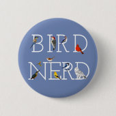 Vogel Nerd 2 Button (Vorderseite)