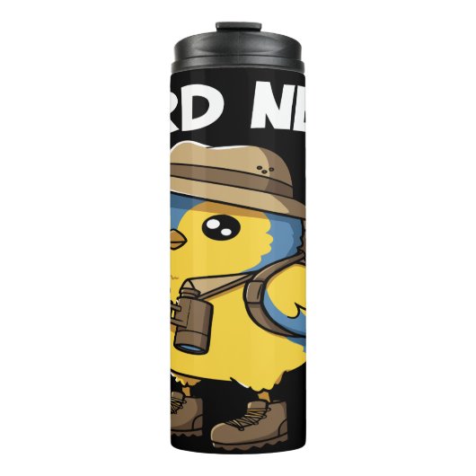 Vogel-Nerd: Binokulare, Stiefel, Abenteuer Thermosbecher (Vorderseite)