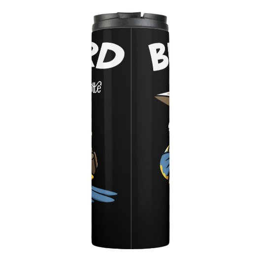 Vogel-Nerd: Binokulare, Stiefel, Abenteuer Thermosbecher (Rückseite)