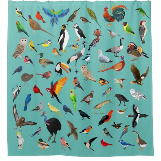 Vogel-Nerd Duschvorhang (Vorderseite)