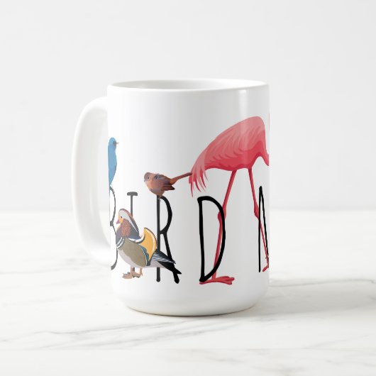 Vogel-Nerd-Morgen-Tasse Kaffeetasse (Vorderseite Links)