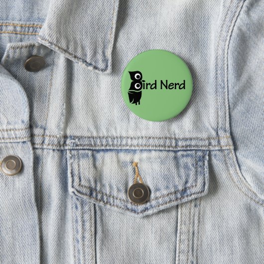 Vogel Nerd Owl Green Button (Beispiel)