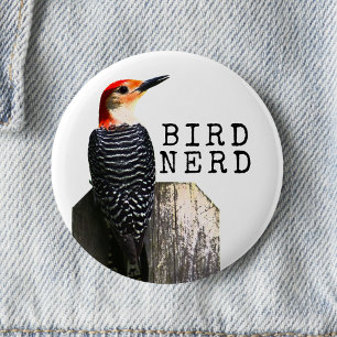 Vogel Nerd Rotbauch-Specht  Button