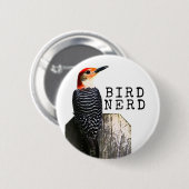 Vogel Nerd Rotbauchspecht Button (Vorne & Hinten)