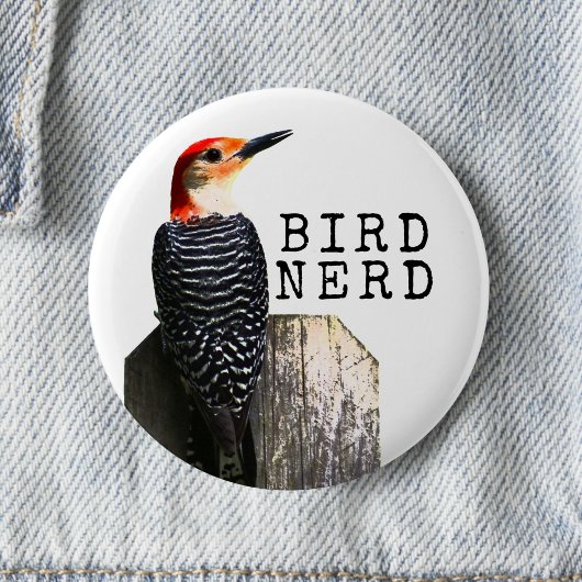 Vogel Nerd Rotbauchspecht Button