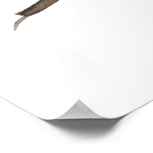 Vögel Nest Eier Feathers Tree Wasserfarbe Poster (Ecke)