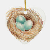 Vogel-Nest Keramikornament (Vorne)