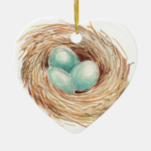Vogel-Nest Keramikornament