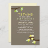 Vogel-Nest und Blüten-DoppelBabyparty Einladung (Vorne/Hinten)