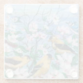 Vögel Neue Kollektion Originelle handgemalte Kunst Glasuntersetzer (Rückseite)