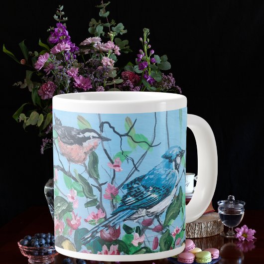 Vögel Neue Kollektion Originelle handgemalte Kunst Jumbo-Tasse