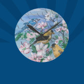 Vögel Neue Kollektion Originelle handgemalte Kunst Runde Wanduhr