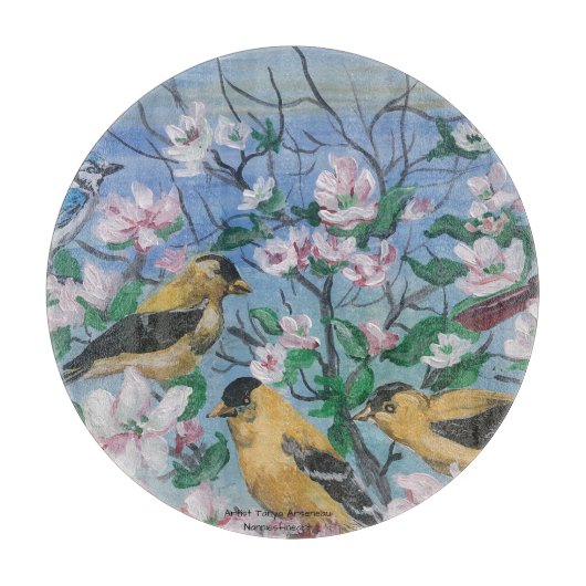 Vögel Neue Kollektion Originelle handgemalte Kunst Schneidebrett (Vorderseite)