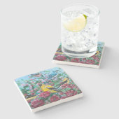 Vögel Neue Kollektion Originelle handgemalte Kunst Steinuntersetzer (Seitenansicht)