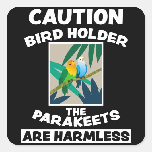 Vögel Niedliche exotische Tierdesign Vögel Freunde Quadratischer Aufkleber (Vorderseite)