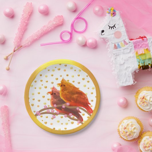 Vögel niedlicher Kardinal Pappteller (Party)