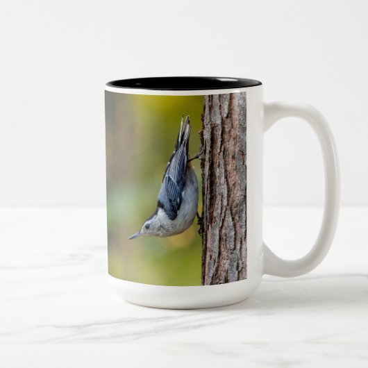 Vögel, Nuthatch, zweiseitig, Zweifarbige Tasse (Rechts)