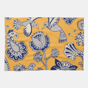 Vögel Paisley Blume Vintages Muster Geschirrtuch