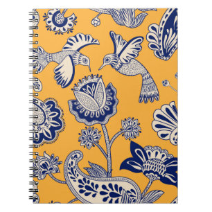 Vögel Paisley Blume Vintages Muster Notizblock