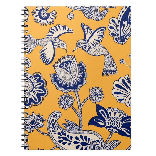 Vögel Paisley Blume Vintages Muster Notizblock (Vorderseite)