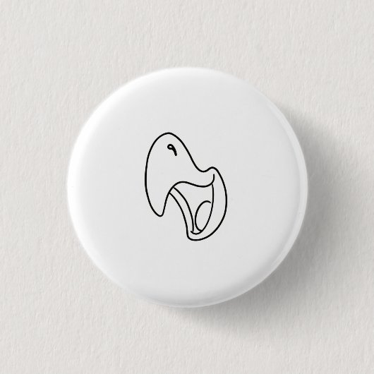 Vogel, Papagei, Kreisch-Thema Button (Vorderseite)