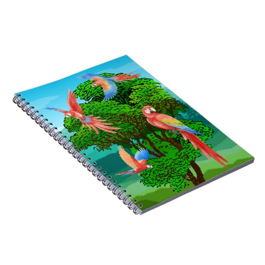 Vögel, Papageien Notizblock (Rechte Seite)