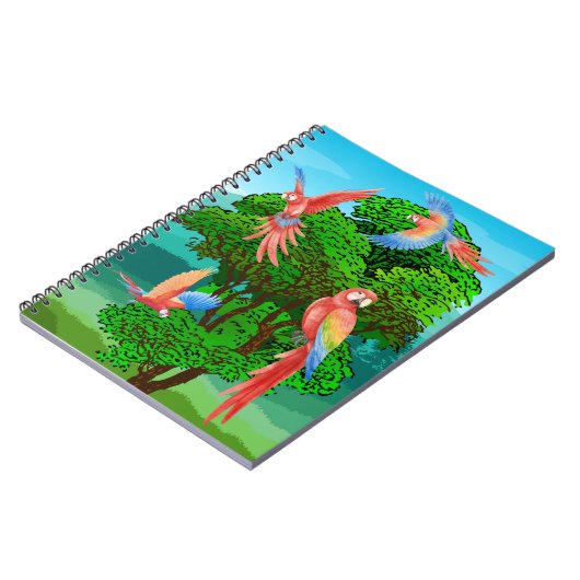 Vögel, Papageien Notizblock (Linke Seite)