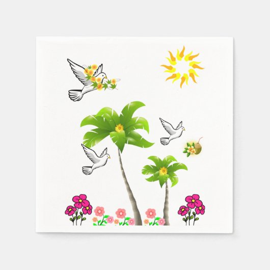 Vogel-Papier-Servietten Serviette (Vorderseite)