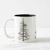 Vogel-Papierbaum Zweifarbige Tasse (Links)
