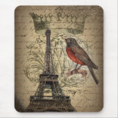 Vogel-Paris-Eiffelturm der Jubiläumkrone Mousepad (Vorne)