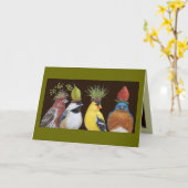 Vogel-Party mit grauenhafter Blauvogelkarte Karte (Gelbe Blume)