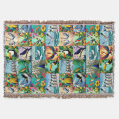 Vögel Patchwork-Muster Decke (Vorderseite)
