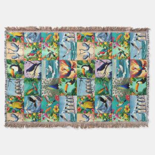 Vögel Patchwork-Muster Decke