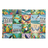 Vögel Patchwork-Muster Kissenbezug (Rückseite)