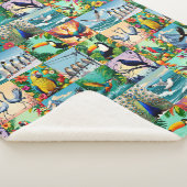 Vögel Patchwork-Muster Sherpadecke (3/4)