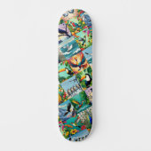Vögel Patchwork-Muster Skateboard (Vorderseite)