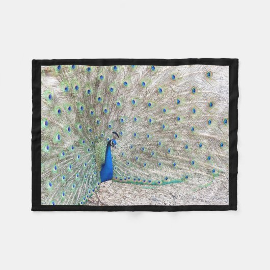 Vogel-Pfau-Tiertier-Fleece-Decke Fleecedecke (Vorderseite (Horizontal))
