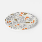 Vogel-Pflanzen-Papier-Teller Pappteller (Schrägansicht)