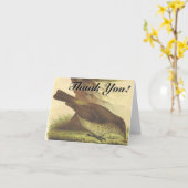 Vögel picken vor Ort "Danke!" Karte (Gelbe Blume)