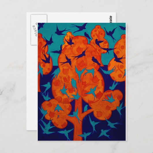 Vögel Postkarte (Vorne/Hinten)