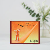 Vögel Postkarte (Stehend Vorderseite)