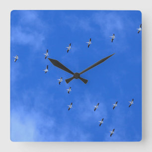 Vogel quadratische wanduhr