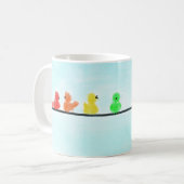 Vogel-Regenbogen auf einer Leitung Kaffeetasse (Vorderseite Links)