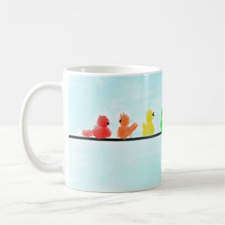 Vogel-Regenbogen auf einer Leitung Kaffeetasse
