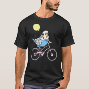 Vogel reiten Parrot Besitzer Pet Blue Budgie T-Shirt
