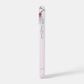 Vögel & Rosa Florals in Wasserfarbe iPhone 15 Hülle (Linke Seite)