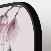 Vögel & Rosa Florals in Wasserfarbe Pickleball Schläger (Linke Seite)