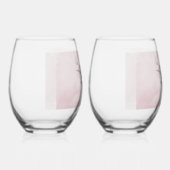 Vögel & Rosa Florals in Wasserfarbe Weinglas Ohne Stiel (Rechts)