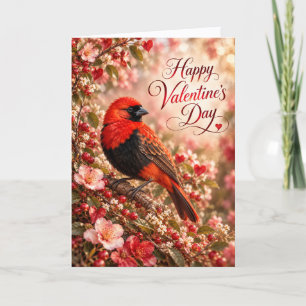 Vogel Roter Bischof Frohen Valentinstag Wildlife Feiertagskarte