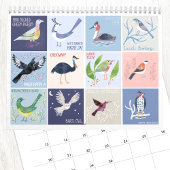 Vögel rund um die Welt Kunst Kalender